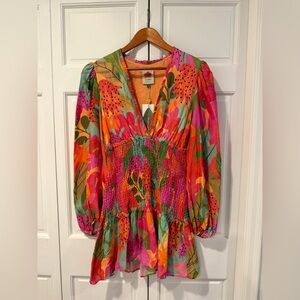 Farm Rio Sweet Forest Smocked Dress